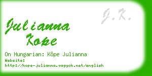 julianna kope business card